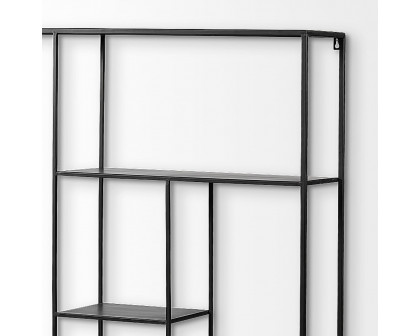 Mercana - Meridius Wall Mounted Black Multi-Level Metal Shelf