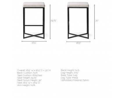 Mercana Frodo 30" Counter Stool - White