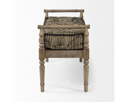 Mercana - Fullerton Bench with Brown Wood Base in Jute