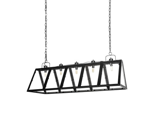 Mercana - Antigon II Black Metal and Glass Five Bulb Chandelier