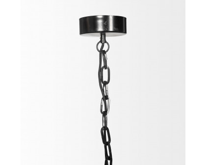 Mercana - Antigon II Black Metal and Glass Five Bulb Chandelier