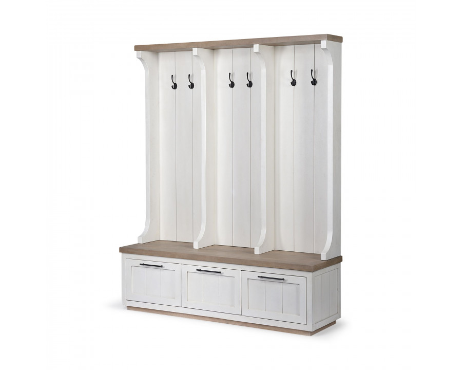 Mercana - Fairview IV White And Brown Wood With Storage Hall Tree