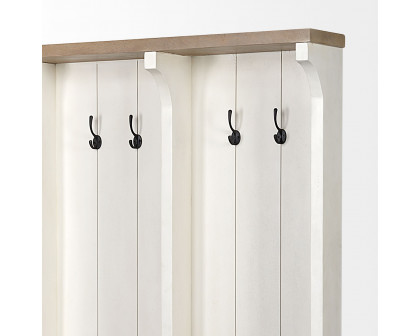 Mercana - Fairview IV White And Brown Wood With Storage Hall Tree