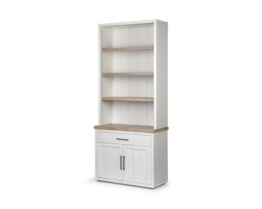 Mercana - Fairview I White and Medium Brown Wood 3 Shelf Shelving Unit