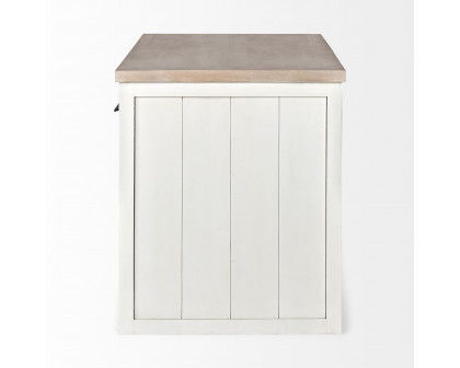 Mercana - Fairview Kitchen Island in White/Brown