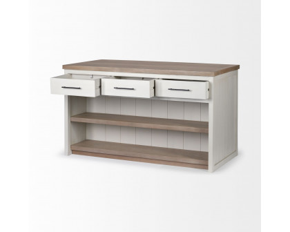 Mercana - Fairview Kitchen Island in White/Brown