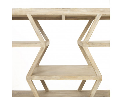 Mercana - Dayton II Natural Wooden Multi-Level Shelf Console Table