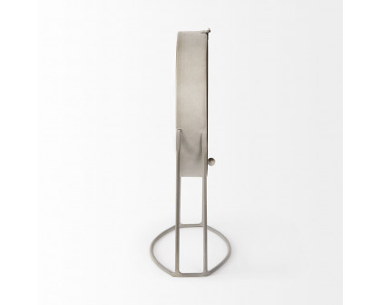 Mercana - Aurus Matte Gray Metal Table Clock