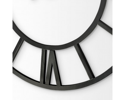 Mercana Stoke 54" Round Industrial Wall Clock - Black