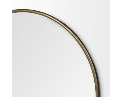 Mercana Piper Metal Round Wall Mirror - Gold, Large