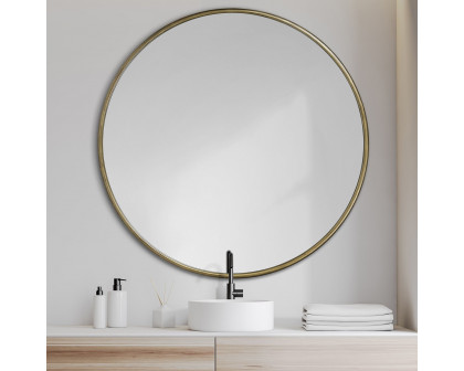 Mercana Piper Metal Round Wall Mirror - Gold, Large