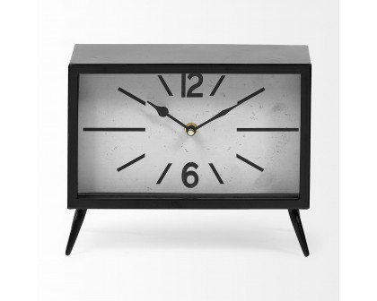 Mercana - Lita Black Metal Rectangular Table Clock