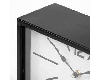 Mercana - Lita Black Metal Rectangular Table Clock