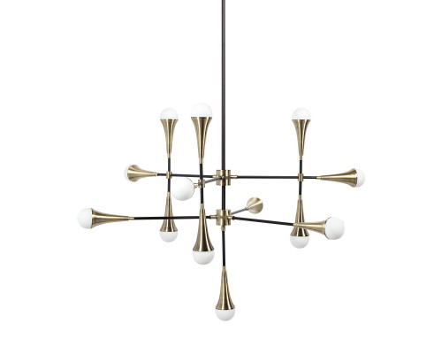 Mercana - Decarlo II Black/Gold Metal Multi-Arm Thirteen Light Chandelier