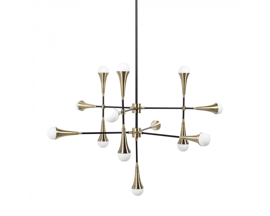 Mercana - Decarlo II Black/Gold Metal Multi-Arm Thirteen Light Chandelier