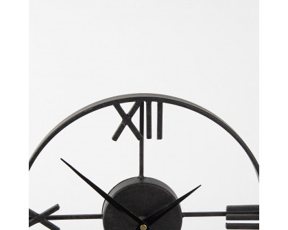 Mercana - Oris Black Metal/Wood Open Frame Table Clock