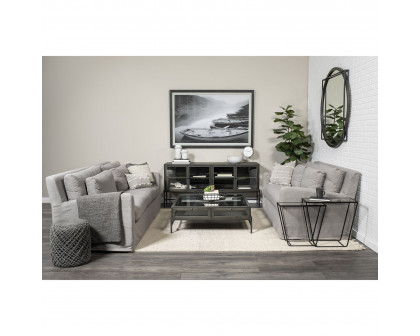 Mercana Denly 2 Seater Slipcover Loveseat - Flint Gray