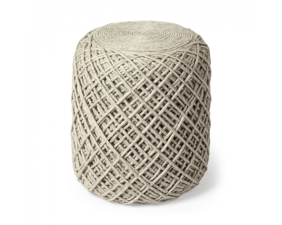 Mercana Allium Cylindrical Pouf - Oatmeal, Wool