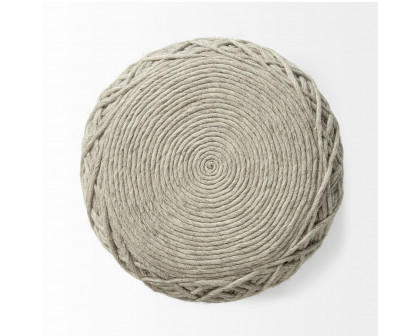 Mercana Allium Cylindrical Pouf - Oatmeal, Wool