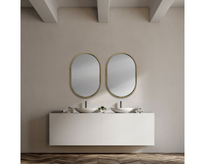 Mercana Sylvia I Oval Frame Wall Mirror - Gold