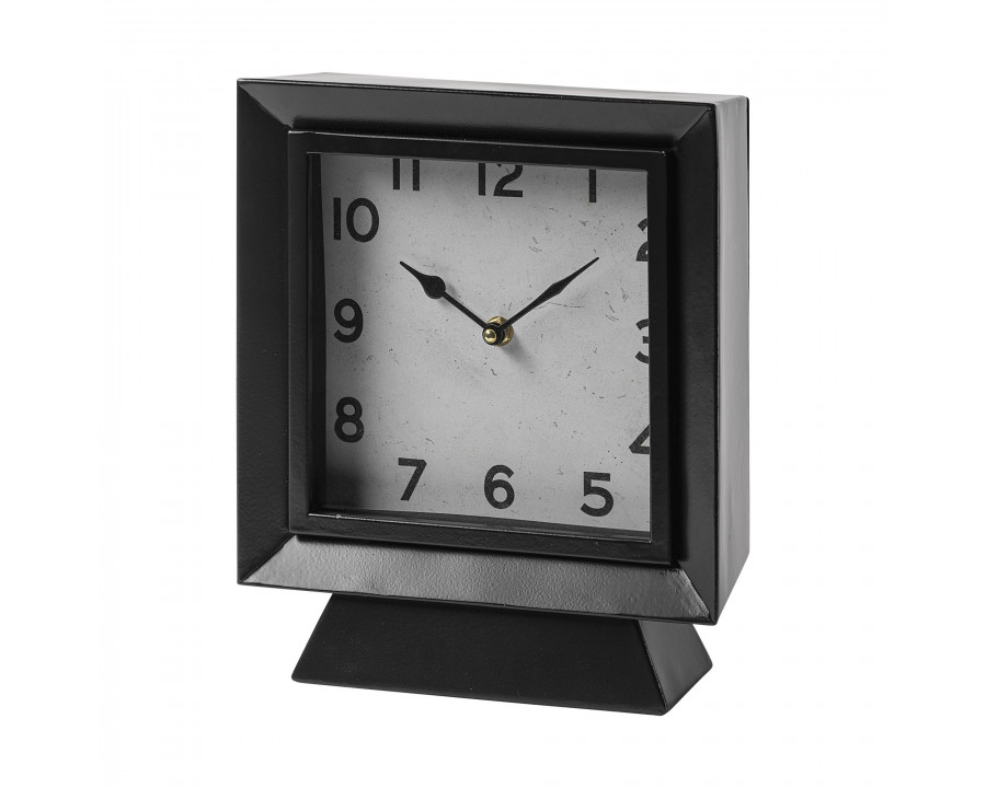 Mercana Ralph I Metal Square Table Clock - Black