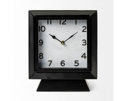 Mercana Ralph I Metal Square Table Clock - Black