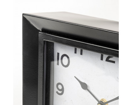 Mercana Ralph I Metal Square Table Clock - Black