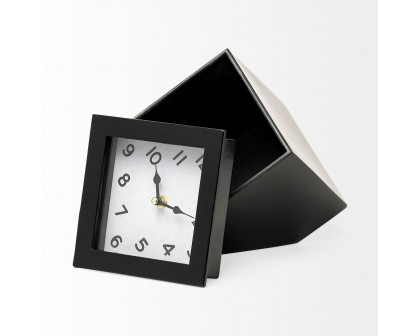 Mercana Ralph II Metal Cube Table Clock - Black