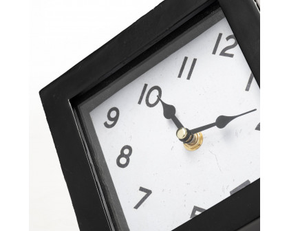 Mercana Ralph II Metal Cube Table Clock - Black