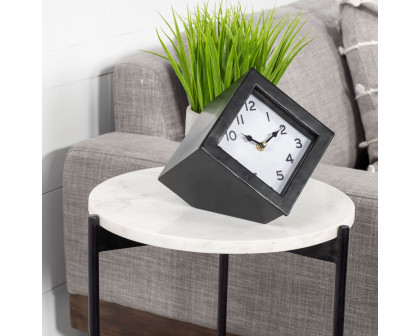 Mercana Ralph II Metal Cube Table Clock - Black