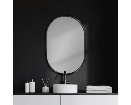 Mercana Sylvia II Oval Frame Mirror - Black