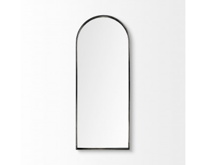 Mercana Agatha Rounded Arch Frame Full Length Mirror - Black