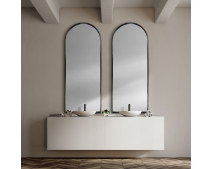 Mercana Agatha Rounded Arch Frame Full Length Mirror - Black