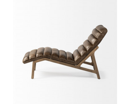 Mercana Pierre Armless Chaise Lounge - Whiskey, Leather