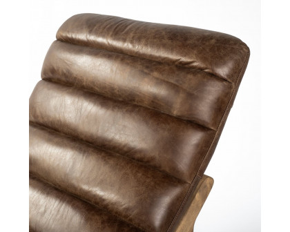 Mercana Pierre Armless Chaise Lounge - Whiskey, Leather