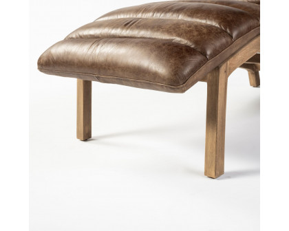 Mercana Pierre Armless Chaise Lounge - Whiskey, Leather