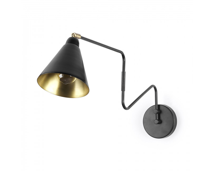 Mercana - Cobalt 6L x 32W Black Metal Cone Shaped Swivel Wall Sconce