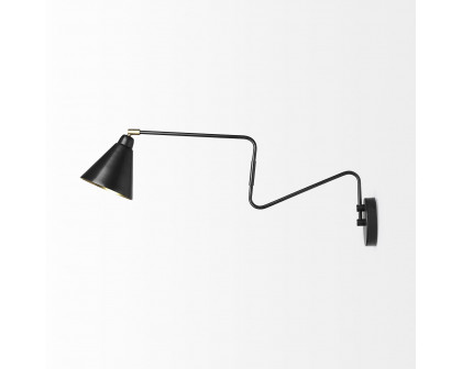 Mercana - Cobalt 6L x 32W Black Metal Cone Shaped Swivel Wall Sconce