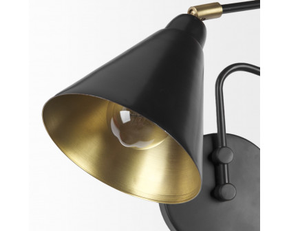 Mercana - Cobalt 6L x 32W Black Metal Cone Shaped Swivel Wall Sconce