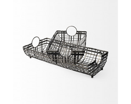 Mercana - Kenneth 24L x 12W Gray Metal Baskets (Set of 2)