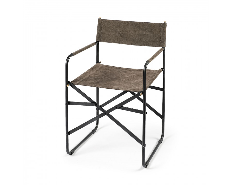 Mercana Direttore Dining Chair with Metal Frame - Brown