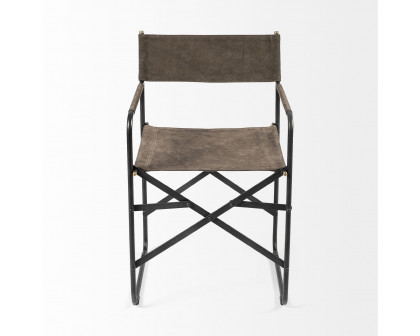 Mercana Direttore Dining Chair with Metal Frame - Brown