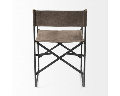 Mercana Direttore Dining Chair with Metal Frame - Brown