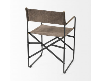 Mercana Direttore Dining Chair with Metal Frame - Brown