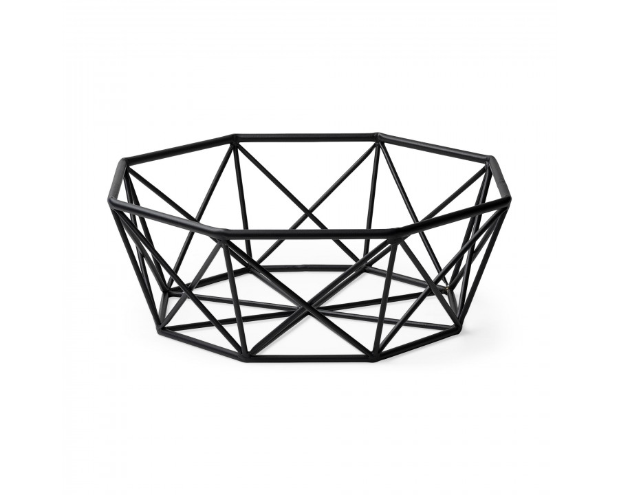 Mercana - Davy 17L x 17W Black Metal Large Hexagonal Bowl