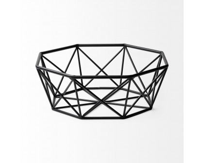 Mercana - Davy 17L x 17W Black Metal Large Hexagonal Bowl