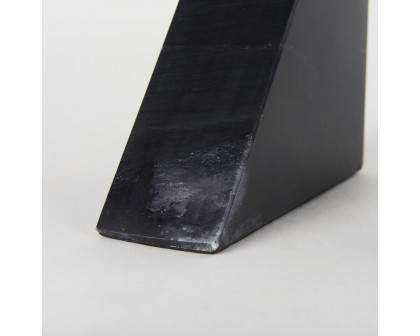 Mercana - Alec 5L x 2W Black Marble Pyramid Bookends (Set of 2)