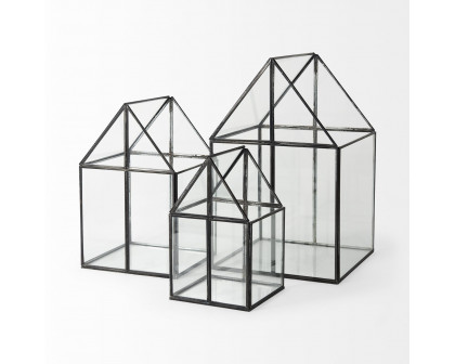 Mercana Sikes Medium Hut Terrarium with Glass Base - Clear