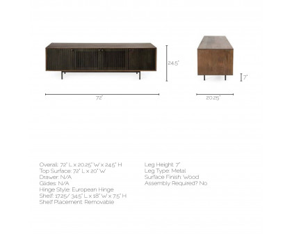 Mercana - Grace Media Console in Brown, Wood