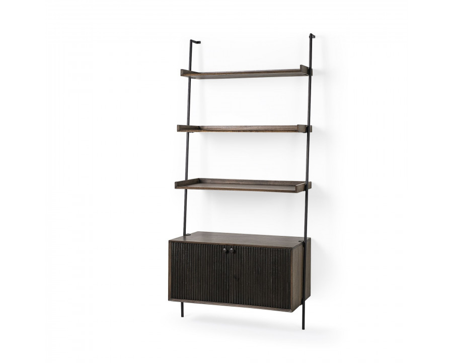 Mercana - Grace Two-Toned Brown Wood 3 Shelf Shelving Unit